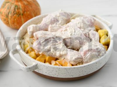 Vištiena su bulvėmis ir moliūgu orkaitėje Žingsnis 6