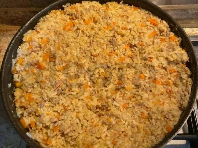 Ryžiai su kalakutienos faršu ir daržovėmis pagrindine nuotrauka