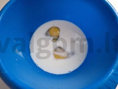 Blynai su grietinėlėmis ir vandeniu Žingsnis 2