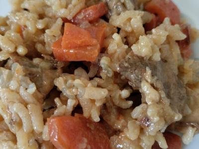 Kumpio ir daržovių plovas Žingsnis 10