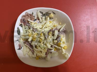 Puikus kopūstų salotas su servelatu Žingsnis 7