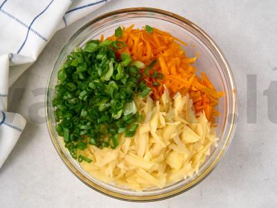 Vegetariški bulviniai blynai su moliūgu Žingsnis 5