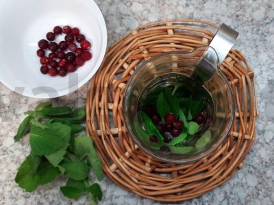 Brusnicų arbata su mėtomis ir medumi Žingsnis 2