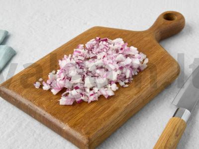 Omletas su rūkytomis šoninėmis Žingsnis 1