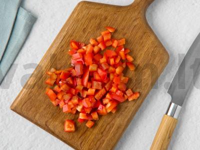 Omletas su rūkytomis šoninėmis Žingsnis 2