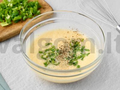 Omletas su rūkytomis šoninėmis Žingsnis 6