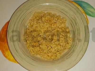 Rudieji ryžiai su grybais pomidorų padaže Žingsnis 6