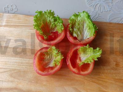 Įdaryti pomidorai su tunu ir kiaušiniu Žingsnis 8