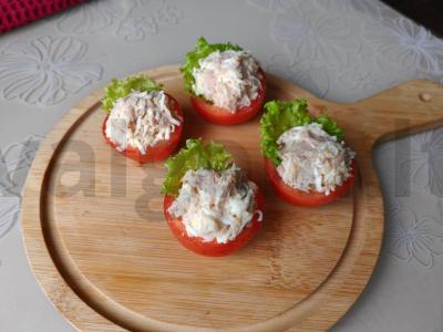 Įdaryti pomidorai su tunu ir kiaušiniu Žingsnis 9