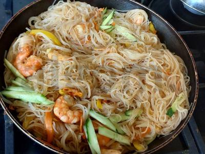 Funchosa su krevetėmis ir daržovėmis Žingsnis 6