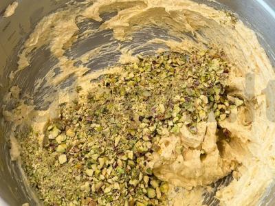 Pistacijų sausainiai su aviečių ir mandarinų džemu Žingsnis 3