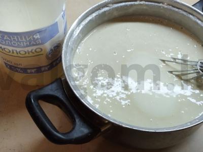 Dviejų spalvų blynai su pienu ir vandeniu Žingsnis 7