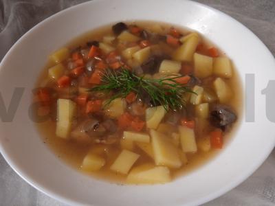 Vegetariškas sriuba su miško grybais pagrindine nuotrauka