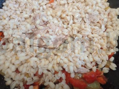 Perlovka su daržovėmis ir troškiniu Žingsnis 8