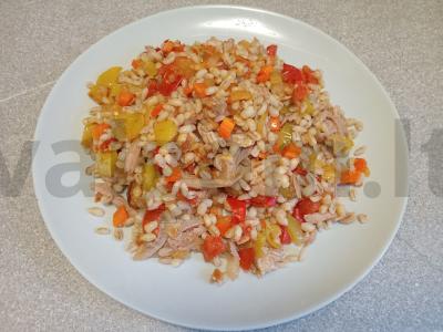 Perlovka su daržovėmis ir troškiniu Žingsnis 9