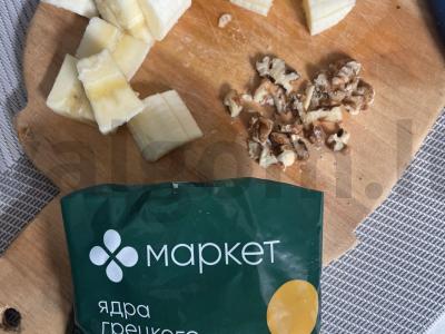 Blynai su graikiniais riešutais ir bananais Žingsnis 5