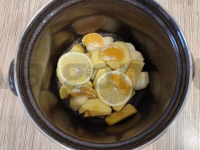 Obuolių, citrinos ir mandarinų kompotas Žingsnis 4