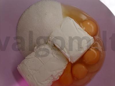 Karališkoji varškės pyragas su vyšnių uogiene Žingsnis 1