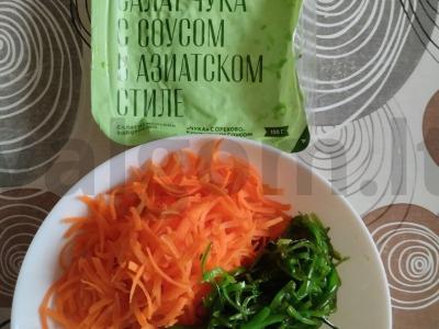 Jūros dumblių salotos su kukurūzais ir žolelėmis Žingsnis 4