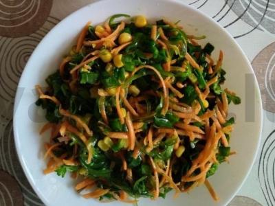 Jūros dumblių salotos su kukurūzais ir žolelėmis Žingsnis 6