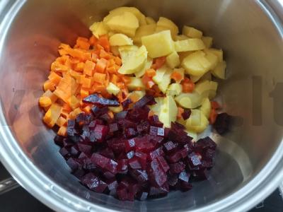 Vinegretas su žaliais žirneliais Žingsnis 1