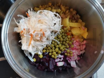 Vinegretas su žaliais žirneliais Žingsnis 3