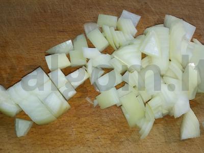 Grikių košė su šonine ir svogūnais keptuvėje Žingsnis 3