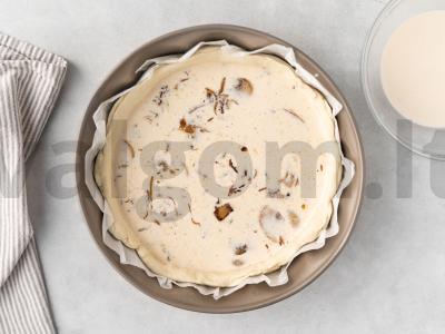 Sūrio ir grybų pyragas Žingsnis 12