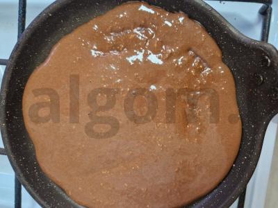 Šokoladinis avižų blynas su bananais ir riešutais Žingsnis 5