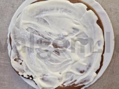 Šokoladinis avižų blynas su bananais ir riešutais Žingsnis 8