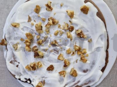 Šokoladinis avižų blynas su bananais ir riešutais Žingsnis 9