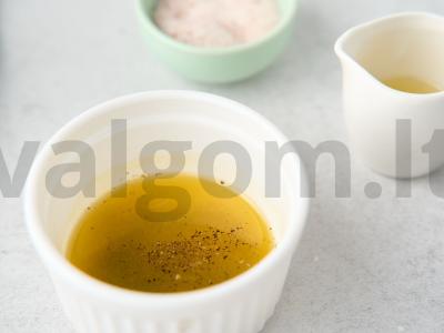 Žalias salotas su apelsinu, brokoliais ir vyšniniais pomidorais Žingsnis 5