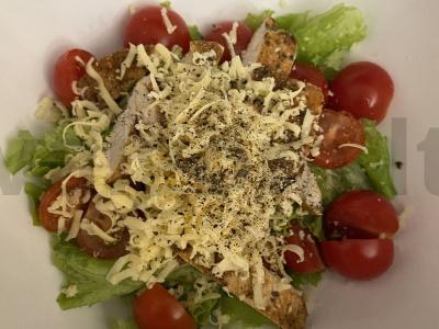 Salotas su vištiena ir česnakiniais skrudintais duoneliais Žingsnis 6