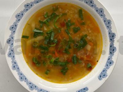 Itališkas sriuba su raudonąja lęšių pagrindine nuotrauka