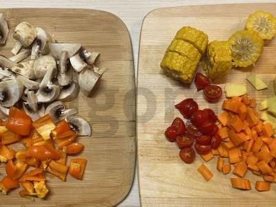 Kepinys puoduose su kukurūzais Žingsnis 2