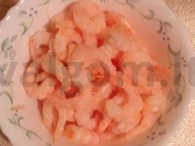 Krevetės grietinėlės padaže Žingsnis 2