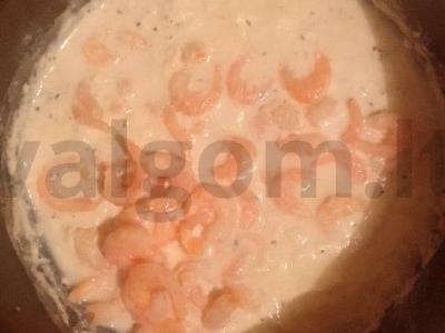 Krevetės grietinėlės padaže Žingsnis 7