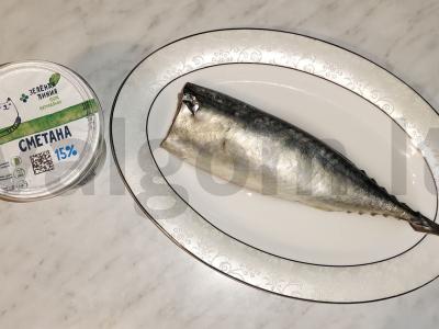 Skumbrė orkaitėje „Auksinė žuvis“ Žingsnis 1