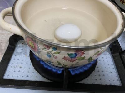 Rudieji ryžiai su grybais ir kiaušiniu Žingsnis 2