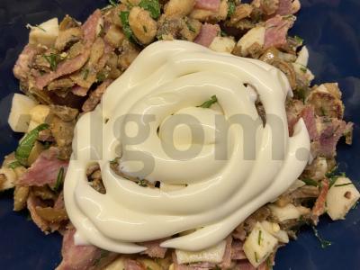 Salotas „Salchichon su grybais“ Žingsnis 8