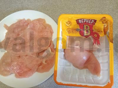 Aštrūs vištienos krūtinėlės kepsniai su kuskusu Žingsnis 1