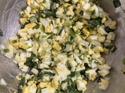 Kiaušinių ir žaliojo svogūno pyragas Žingsnis 2