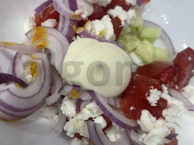 Salotas su varškės sūriu „Mikendži“ Žingsnis 6