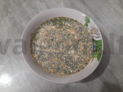 Šaltibarščiai su keptais bulvėmis ir garstyčiomis pagrindine nuotrauka