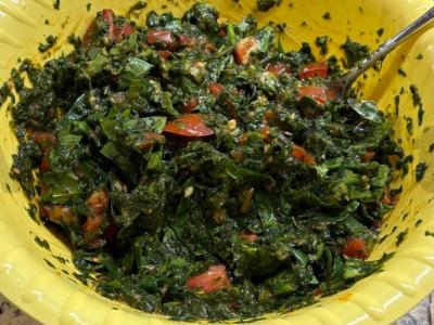 Špinatų, daržovių ir baziliko pyragas Žingsnis 3