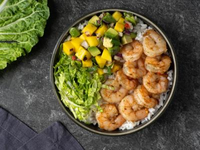 Krevetėmis, mangais ir čili pagardintas dubuo Žingsnis 6