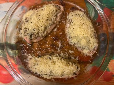 Vištienos filė po marinuotų grybų ir sūrio kepure Žingsnis 9