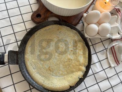 Kepti blynai su mėsa Žingsnis 7