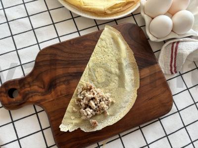 Kepti blynai su mėsa Žingsnis 10