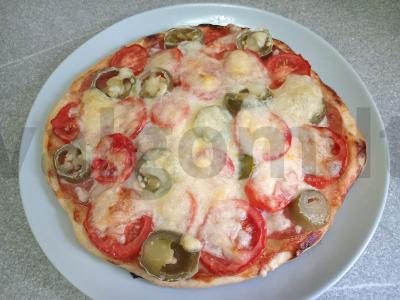 Pica su dešra, pomidoru ir marinuotais jalapeño Žingsnis 8